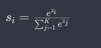 Softmax formula